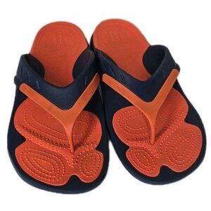 Crocs Orange Blue Modi Dual Comfort Sport Flip Flops Men’s Size 12 Broncos
